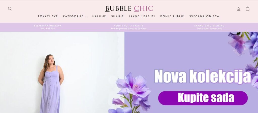 bubblechic home page portfolio